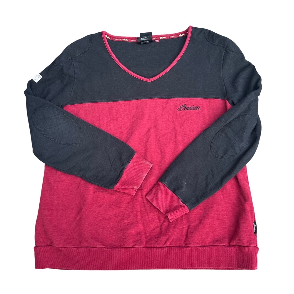 Indian Motorcycle V-Neck Sweatshirt Red Black Hendee Mfg Co Springfield 3XL